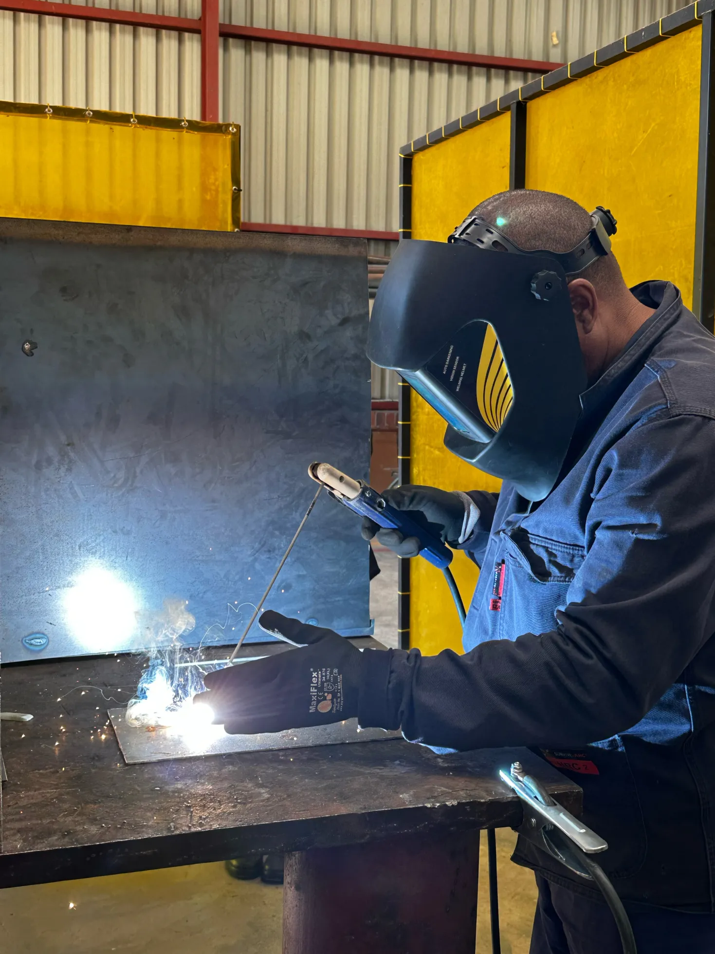 a facilitator welding in our facility 